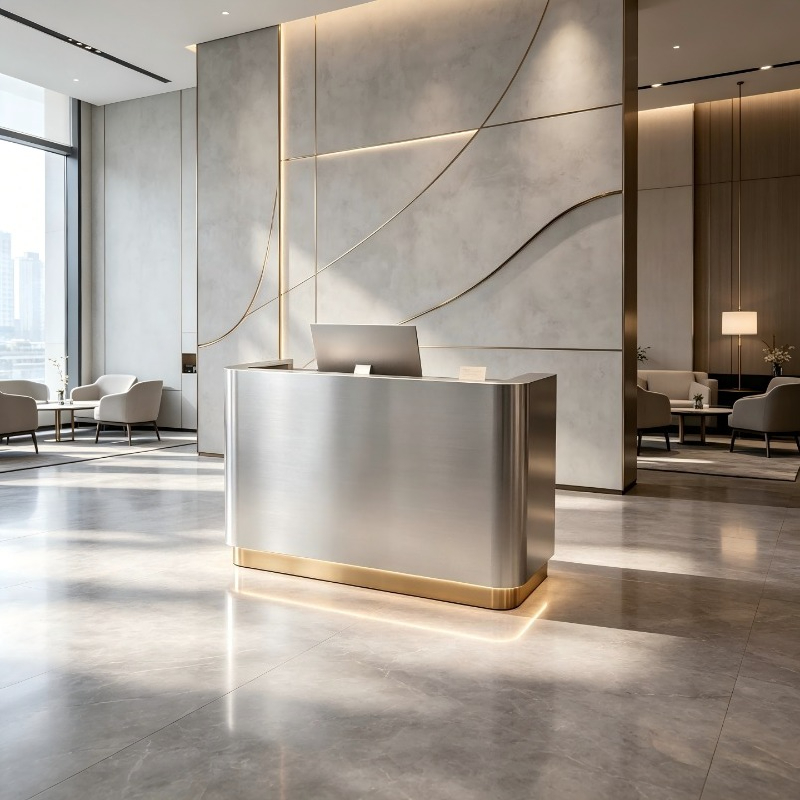 Office Furniture High End - イタリアのステンレス鋼会社の受付デスク、北欧の高級ホテル、理髪店、バーカウンター、オフィス家具、教会の説教壇、FYRD