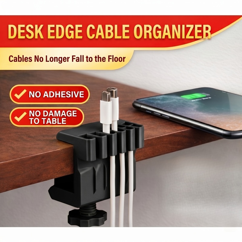 Office Furniture Design - 3つのデスクトップケーブルマネージャークリップ、USB充電器ブラケット、ワイヤーにきれいにクリップで固定できる、ベッドサイドテーブルやオフィスに最適です。
