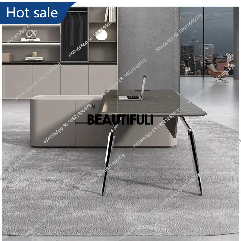 Office Furniture High End - オフィスデスクと椅子の組み合わせ シンプルモダンなオフィス家具 社長テーブル 高級クラスのデスク ボスデスク