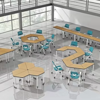 Office Furniture Group - アメリカンモダン教室デスクと椅子セット学校家具学生デスクと椅子オフィス高さ調節可能な折りたたみテーブル