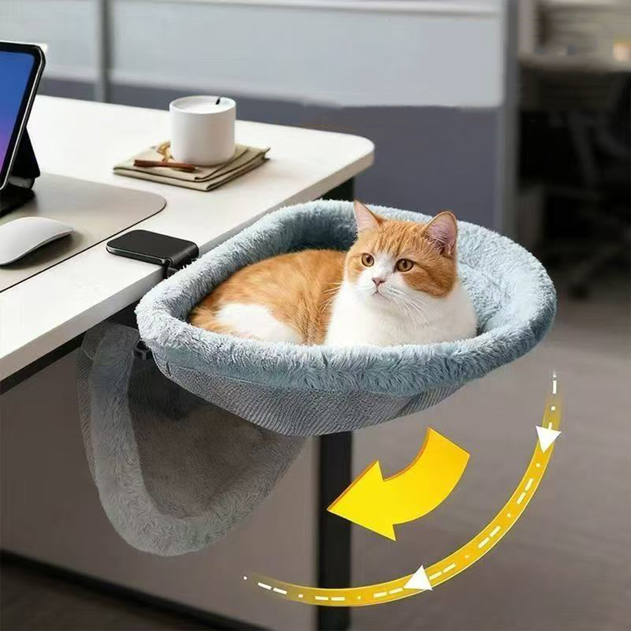 猫用デスクベッド ワンクリック折りたたみ式 サンケンデザイン - Under Desk Hammock のレビューと価格