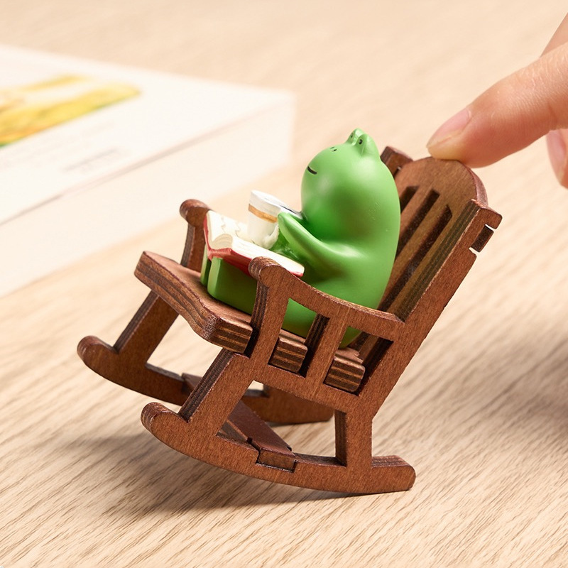 かわいい癒し系の小さな装飾品、キュートなミニカエルの樹脂製置 - Office Furniture Equipment のレビューと価格