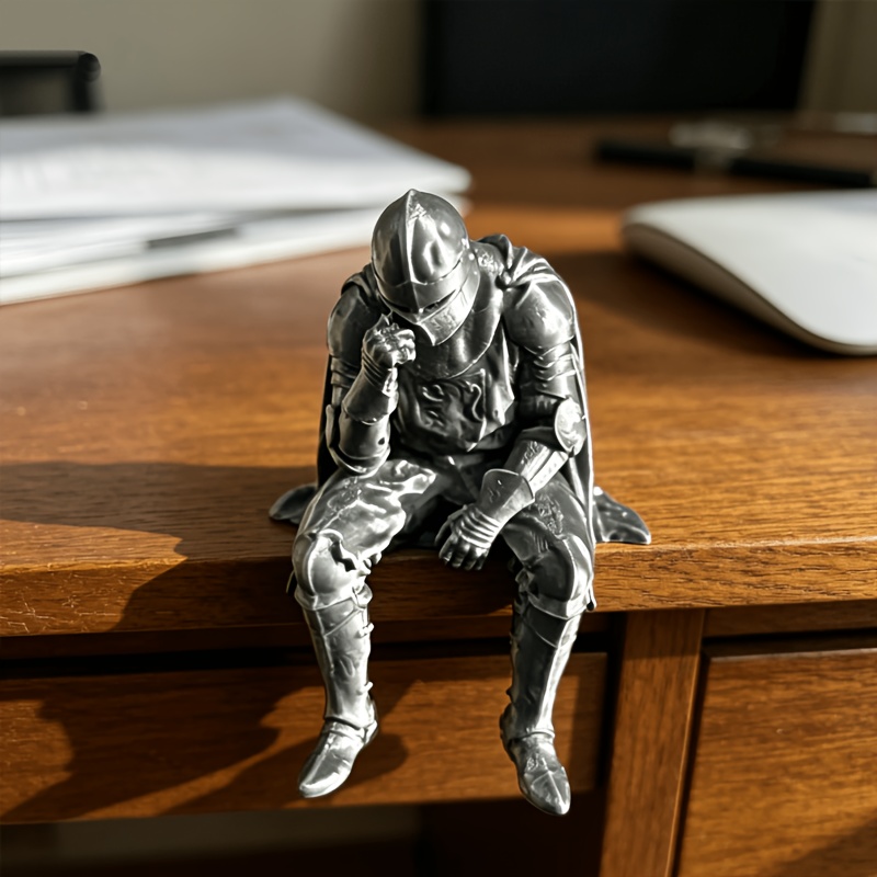 中世の騎士の置物、ヴィンテージ瞑想鎧戦士像、エッジシッターデ - Office Furniture Equipment のレビューと価格