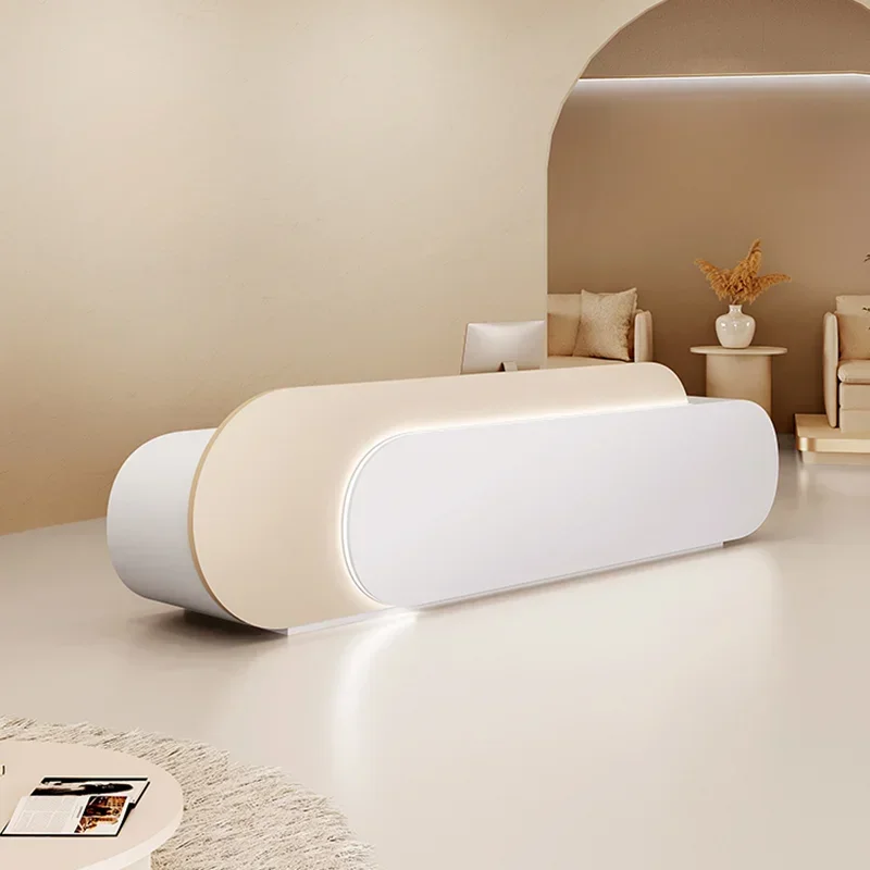クリームスタイルの美容室受付デスク ネイルサロン 高級シンプ - Office Furniture High End のレビューと価格