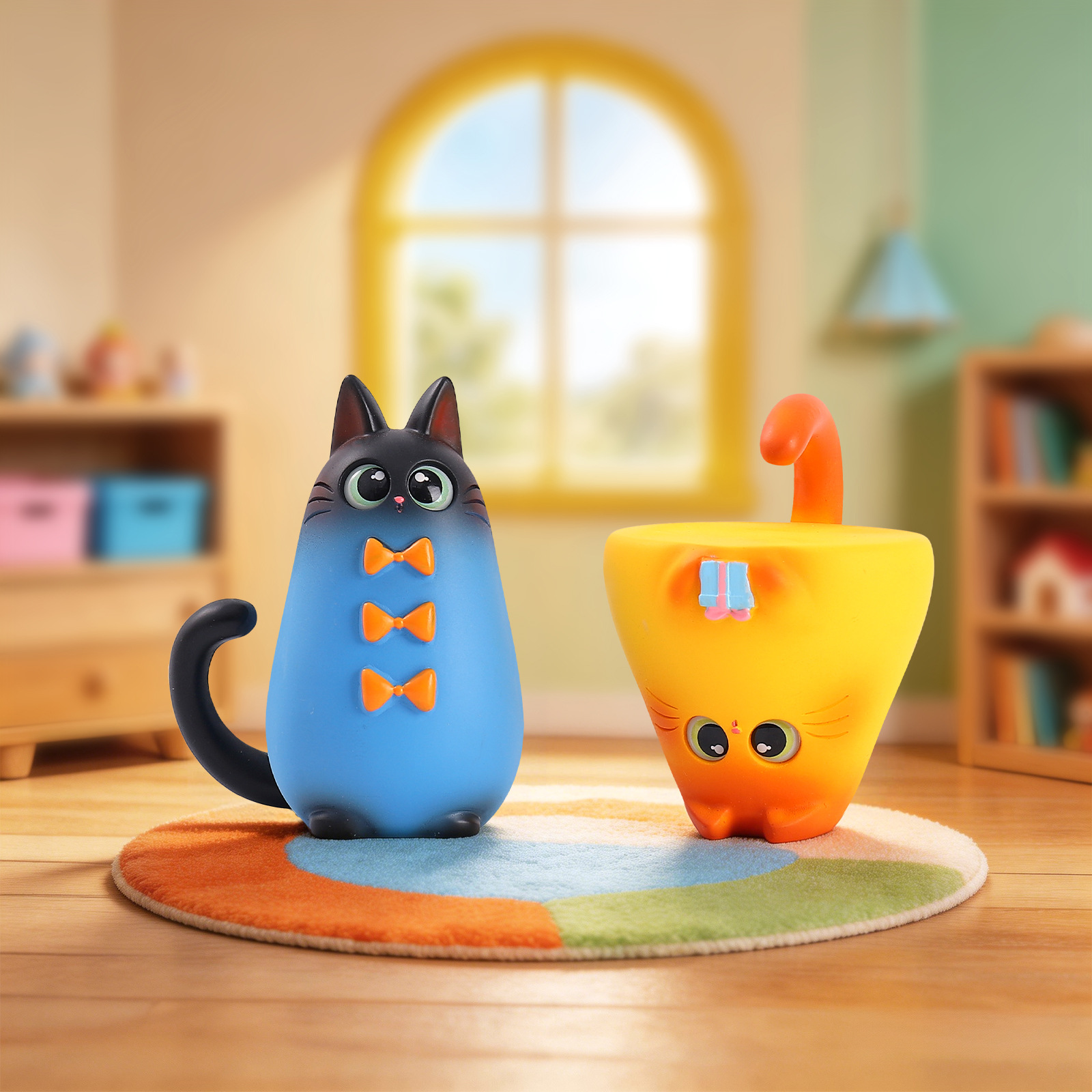 ブラインドボックス猫フィギュア樹脂製クリエイティブ漫画デスク - Office Furniture Design のレビューと価格