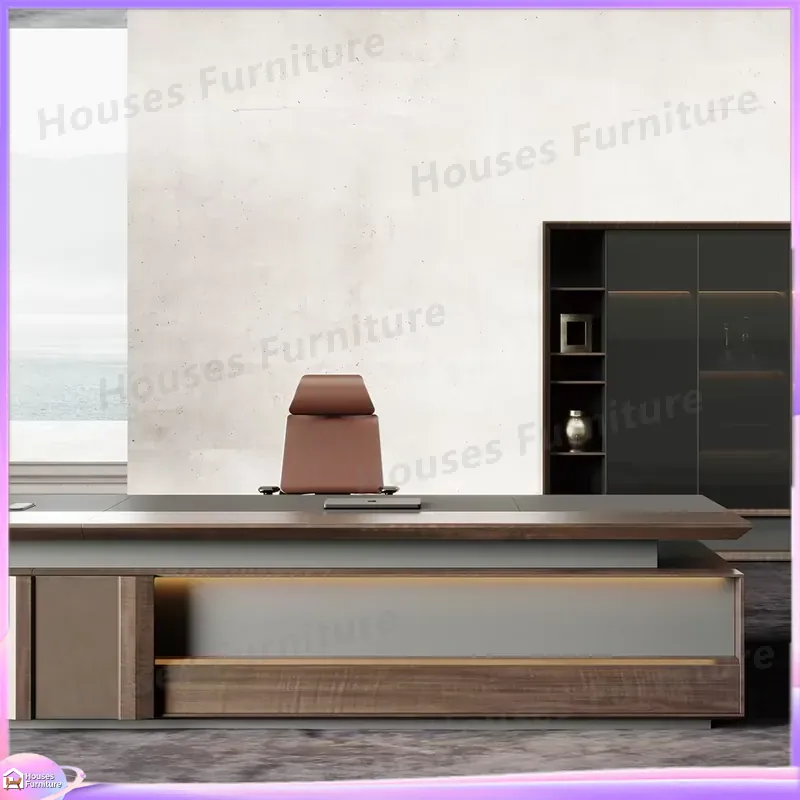 高級エグゼクティブデスク 無垢材オフィス家具 ブラウン CE - Office Furniture Table のレビューと価格