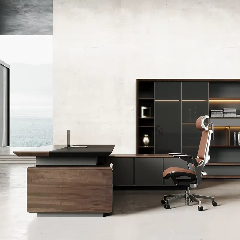 高級エグゼクティブデスク 無垢材オフィス家具 ブラウン CE - Office Furniture Table のレビューと価格