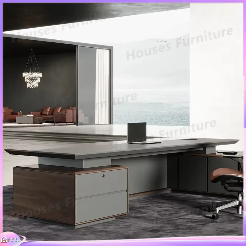 高級エグゼクティブデスク 無垢材オフィス家具 ブラウン CE - Office Furniture Table のレビューと価格