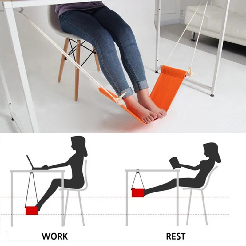 調節可能なポリエステル製フットハンモック - ポータブルデス - Under Desk Hammock のレビューと価格