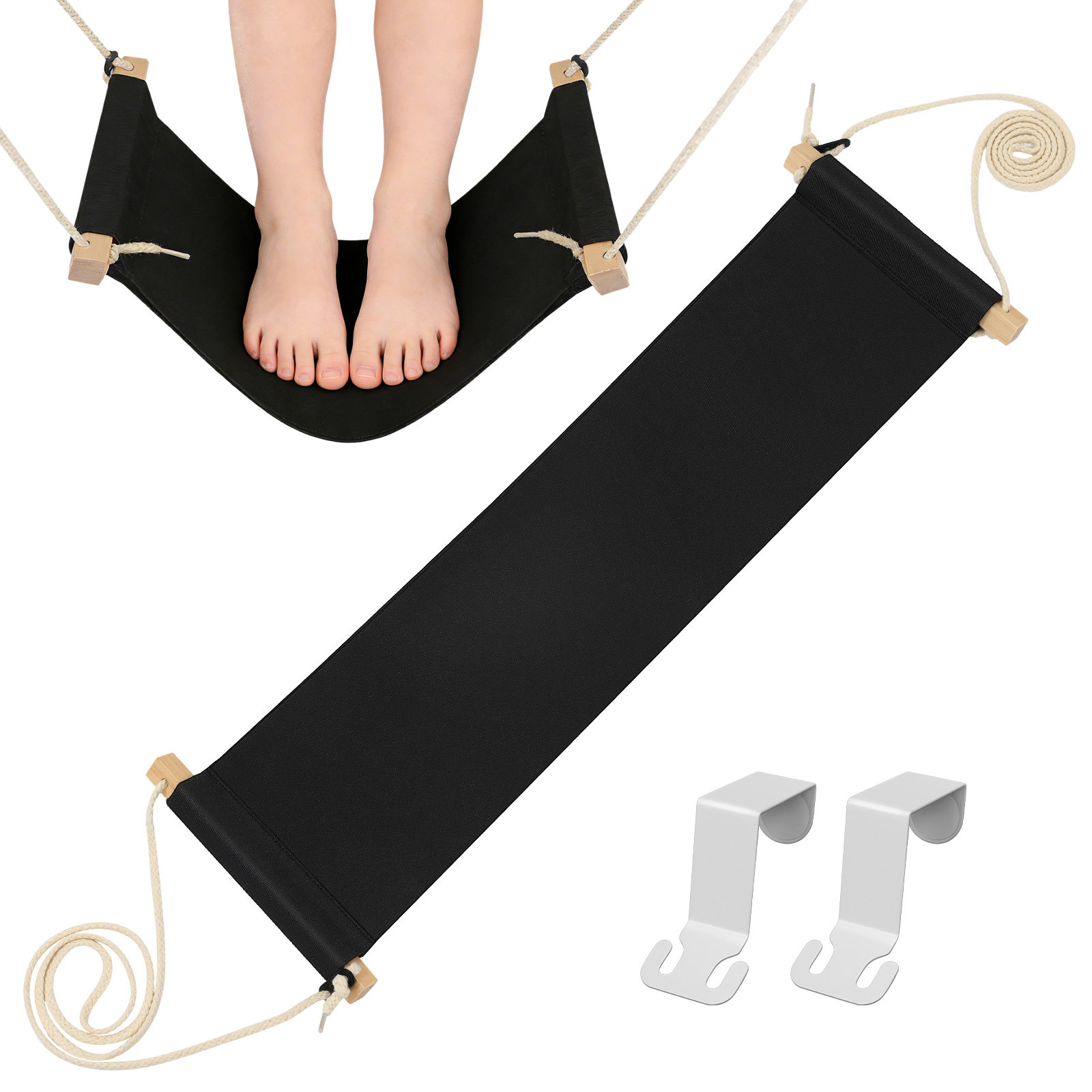 デスク下フットハンモック 調節可能なオフィスフットレスト ホ - Under Desk Hammock のレビューと価格