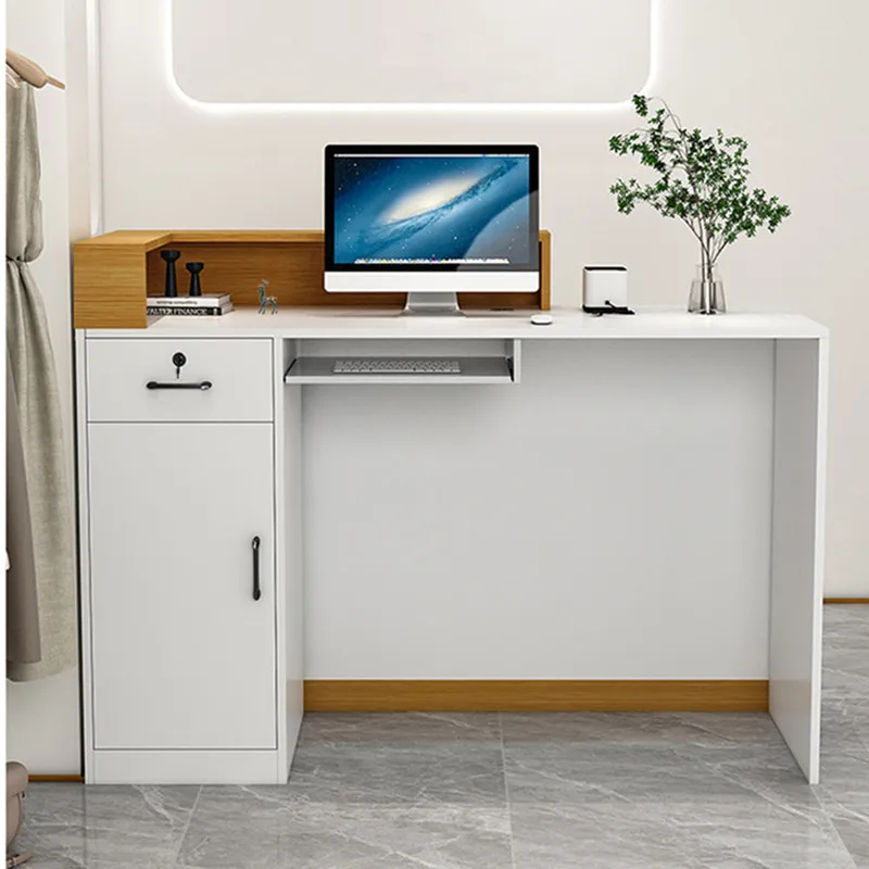木製ホテル受付デスク モダンオフィスフロントカウンター サイ - Office Furniture Table のレビューと価格