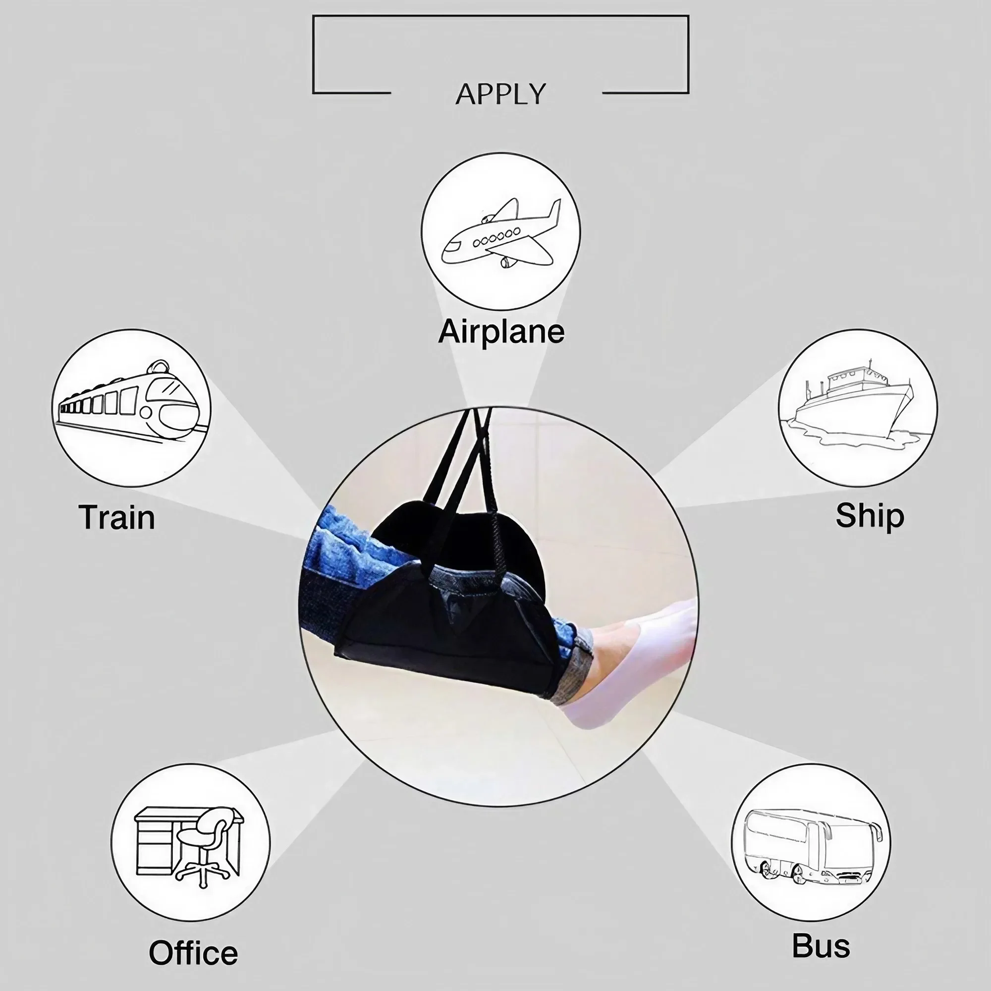 車のフットレストポータブルオフィスレジャーホームデスクフィー - Under Desk Hammock のレビューと価格
